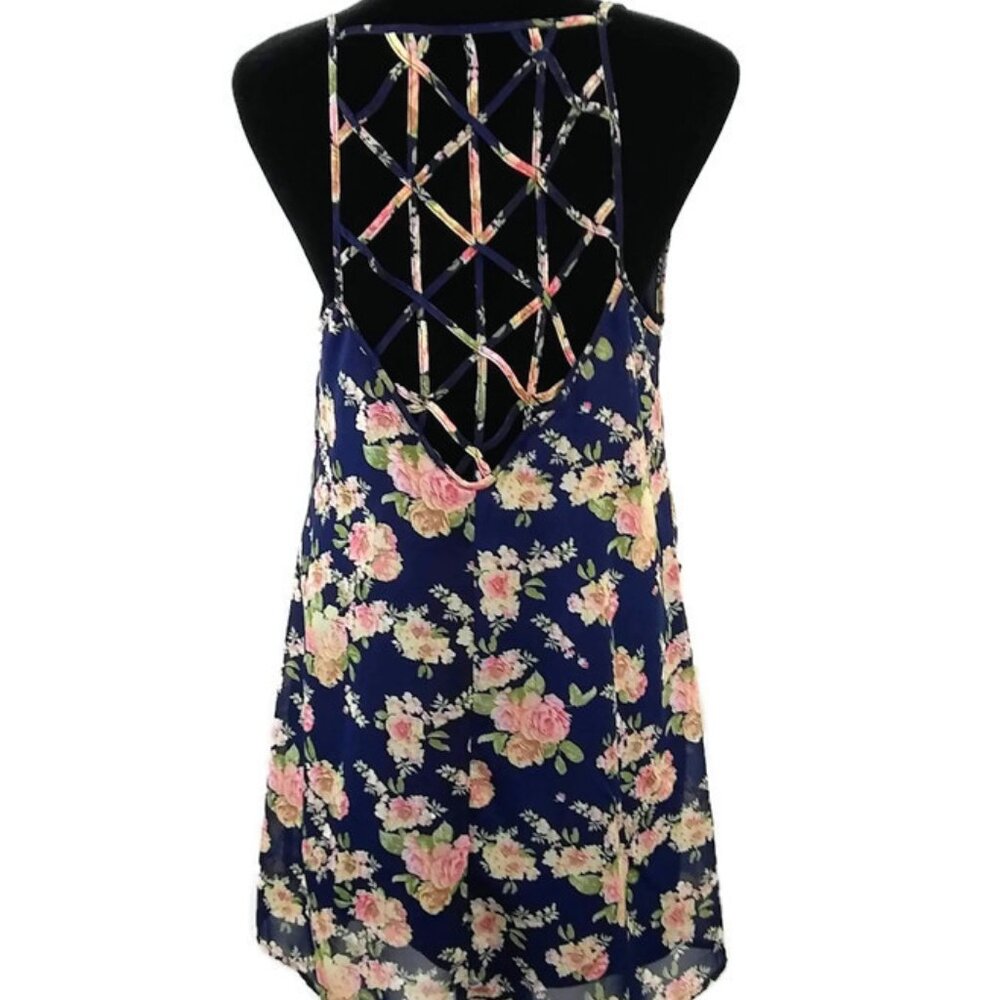 Rue21 Women's Lined Sundress with Caged Back Floral Dress Size Medium - Picture 2 of 7